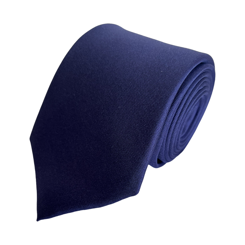 Skinny Royal Blue Plain Colour Formal Silk Tie Hand Finished