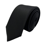 Skinny Black Plain Dyed Formal Silk Tie Hand Finished