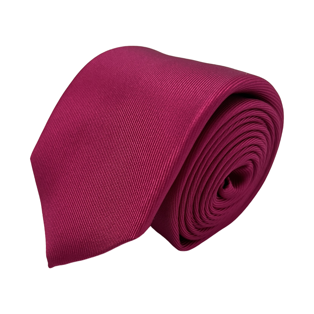 Fuchsia Plain Dyed Formal Silk Tie Hand Finished
