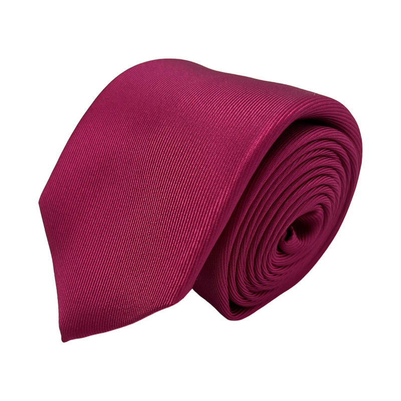 Fuchsia Plain Dyed Formal Silk Tie Hand Finished