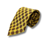 Yellow Neat Screen Printed Silk Tie