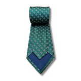 Bottle Green Floral Motif Woven Silk Tie Hand Finished