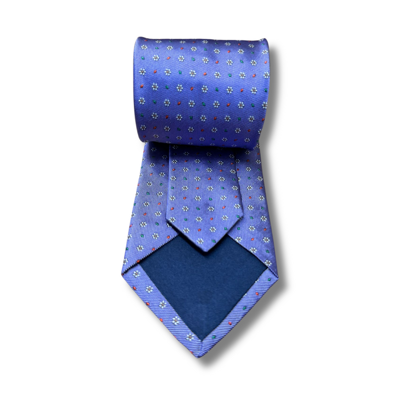 Purple Floral Neat Woven Silk Tie Hand Finished