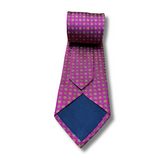 Pink Floral Neat Woven Silk Tie Hand Finished