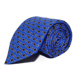 Blue Neats Printed Silk Tie Hand Finished