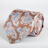 Brown Floral Paisley Woven Silk Tie Hand Finished