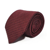 Dark Red Plain Weave Formal Silk Tie Hand Finished