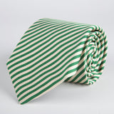 Green Two Colour Woven Silk Tie - British Made