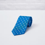 Light Blue Large Spot Printed Silk Tie