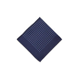 Navy Blue Classic Spot Print Silk Pocket Square - British Made
