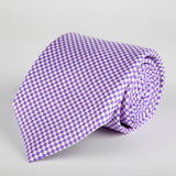 Purple Chequered Silk Tie - British Made