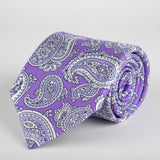 Purple Paisley Printed Silk Tie
