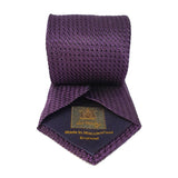 Purple Plain Weave Formal Silk Tie Hand Finished - British Made