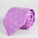 Pink Spotted Woven Silk Tie
