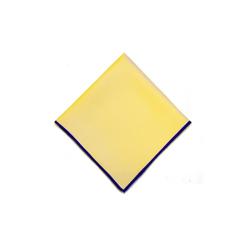 Yellow Blue Shoe String 2 Colour Silk Pocket Square - British Made