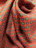Red and Green Geometric Silk Scarf