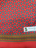 Red and Green Paisley Silk Scarf