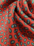 Red and Green Paisley Silk Scarf