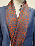 Orange and Blue Paisley Silk Scarf
