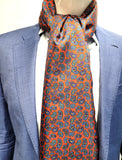 Orange and Blue Paisley Silk Scarf