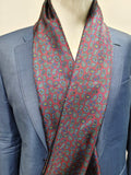 Burgundy and Blue Paisley Silk Scarf