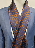 Navy Blue and Red Paisley Silk Scarf