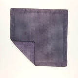 Dark Navy and White Classic Spot Print Silk Pocket Square