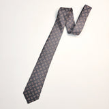Grey Paisley Printed Silk Tie