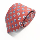 Red Paisley Printed Silk Tie