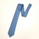 Blue Geometric Neat Printed Silk Tie