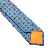 Blue Geometric Neat Printed Silk Tie