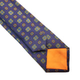 Navy Geometric Neat Printed Silk Tie