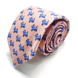 Pink Scotty Dog Printed Silk Tie