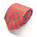 Red Scotty Dog Printed Silk Tie