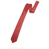Red Scotty Dog Printed Silk Tie