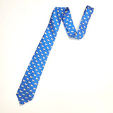 Royal Blue Scotty Dog Printed Silk Tie