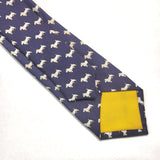 Navy Scotty Dog Printed Silk Tie