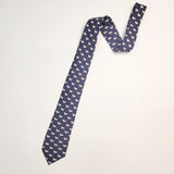 Navy Scotty Dog Printed Silk Tie