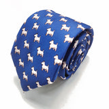 Royal Blue Scotty Dog Printed Silk Tie