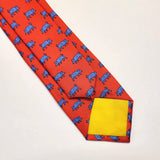 Red Boar Printed Silk Tie