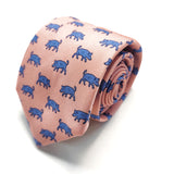 Pink Boar Printed Silk Tie