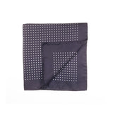 Dark Navy and White Classic Spot Print Silk Pocket Square