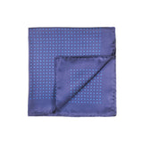 Navy Blue Classic Spot Print Silk Pocket Square