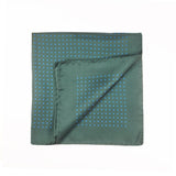 Forrest Green and Blue Classic Spot Print Silk Pocket Square