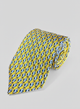 Yellow Seahorse Printed Silk Tie Hand Finished