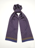 Navy Blue and Red Paisley Silk Scarf
