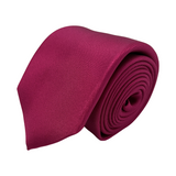 Skinny Fuchsia Plain Dyed Formal Silk Tie Hand Finished