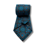 Red & Green Paisley Screen Printed Silk Tie