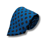 Blue Neat Screen Printed Silk Tie