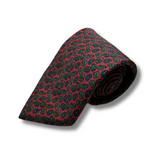 Red Paisley Neat Screen Printed Silk Tie